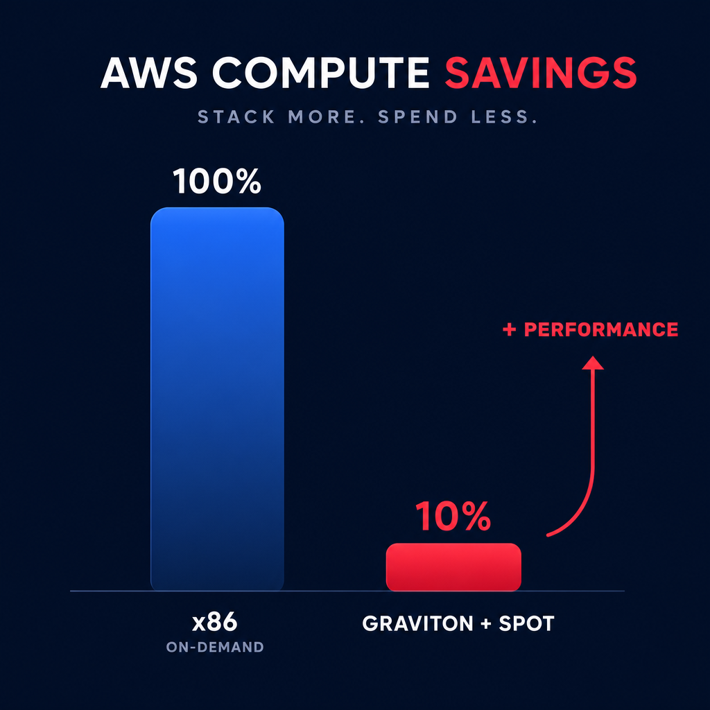 Stacked AWS savings chart